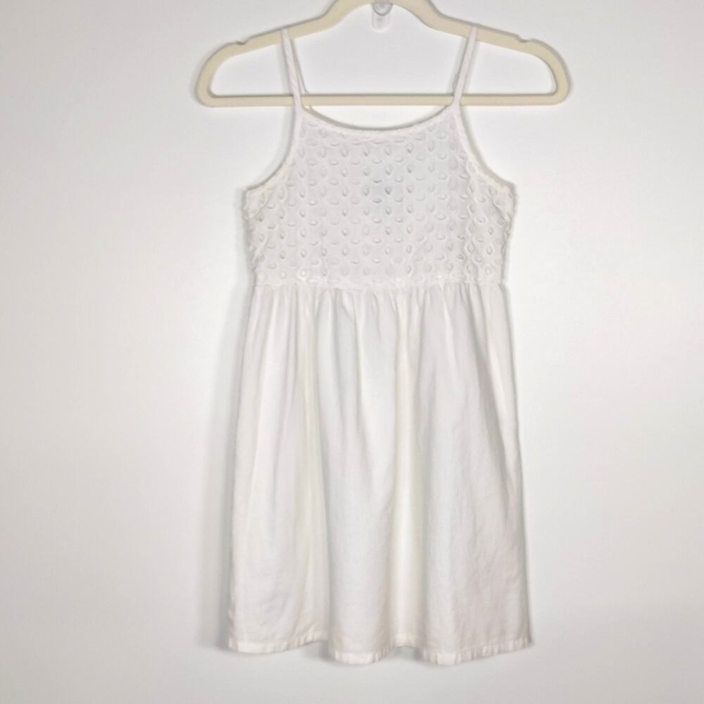 Old Navy Girls White Eyelet Cotton Dress M 10 Cottagecore Sundress‎